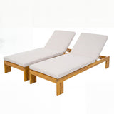 Outdoor Chaise Lounge With 5 Position Adjustable Backrest