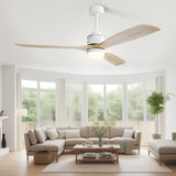 60" Ceiling Fan With Remote Control Light For Indoor And Outdoor Use - White