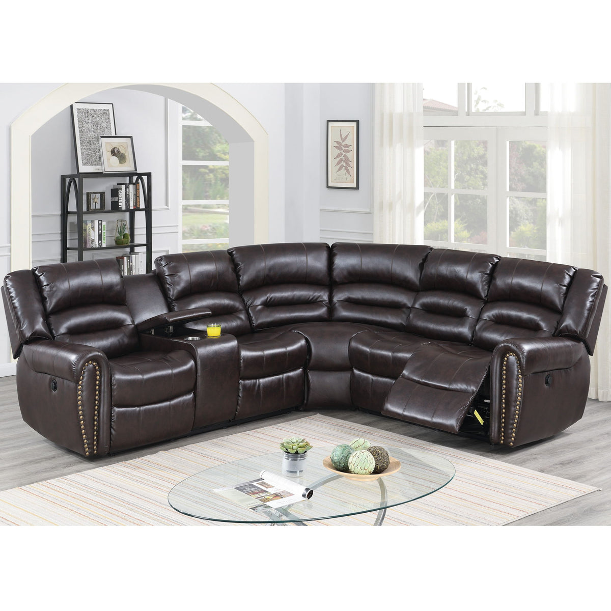 Reclining Sectional Sofa With Console