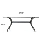 Enchantia - Outdoor Rectangular Dining Table With Weave Tabletop And Flared Legs - Copper