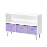 Bookcase With Collapsible Drawers, Book Display Organizer
