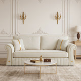 Sofa With Rolled Arms, 3 Seater Couch, Living Room Accent