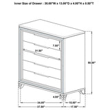 5 Drawer Bedroom Chest Of Drawers - White