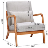 Accent Arm Chair With Pillow Upholstered