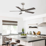 Reversible DC Motor Ceiling Fan With Dimmable LED Light For Living Room
