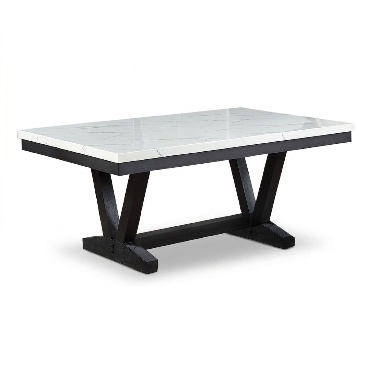 Dining Table With V - Legs Rectangular Furniture - Antique Black