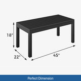 All Weather Slatted Outdoor Coffee Table For Garden - Black