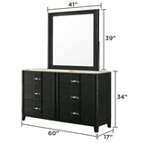 Opel - 6 Drawer Dresser - Black