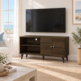 Amidon - TV Stand, With 2 Storage Shelves And 1 Cabinet