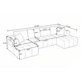 U - Shaped Sectional Sofa, Cup Holders & Side Pockets For Living Room