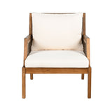 Acacia Wood Patio Furniture Club Chair, Outdoor Wicker Armchair, Deep Seating With Soft Cushions For Porch - Teak / Mix Brown