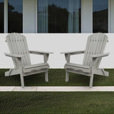 Lounge Patio Chair For Garden Outdoor Wooden Folding Adirondack Chair (Set of 2) Solid Cedar Wood Lounge Patio Chair For Garden