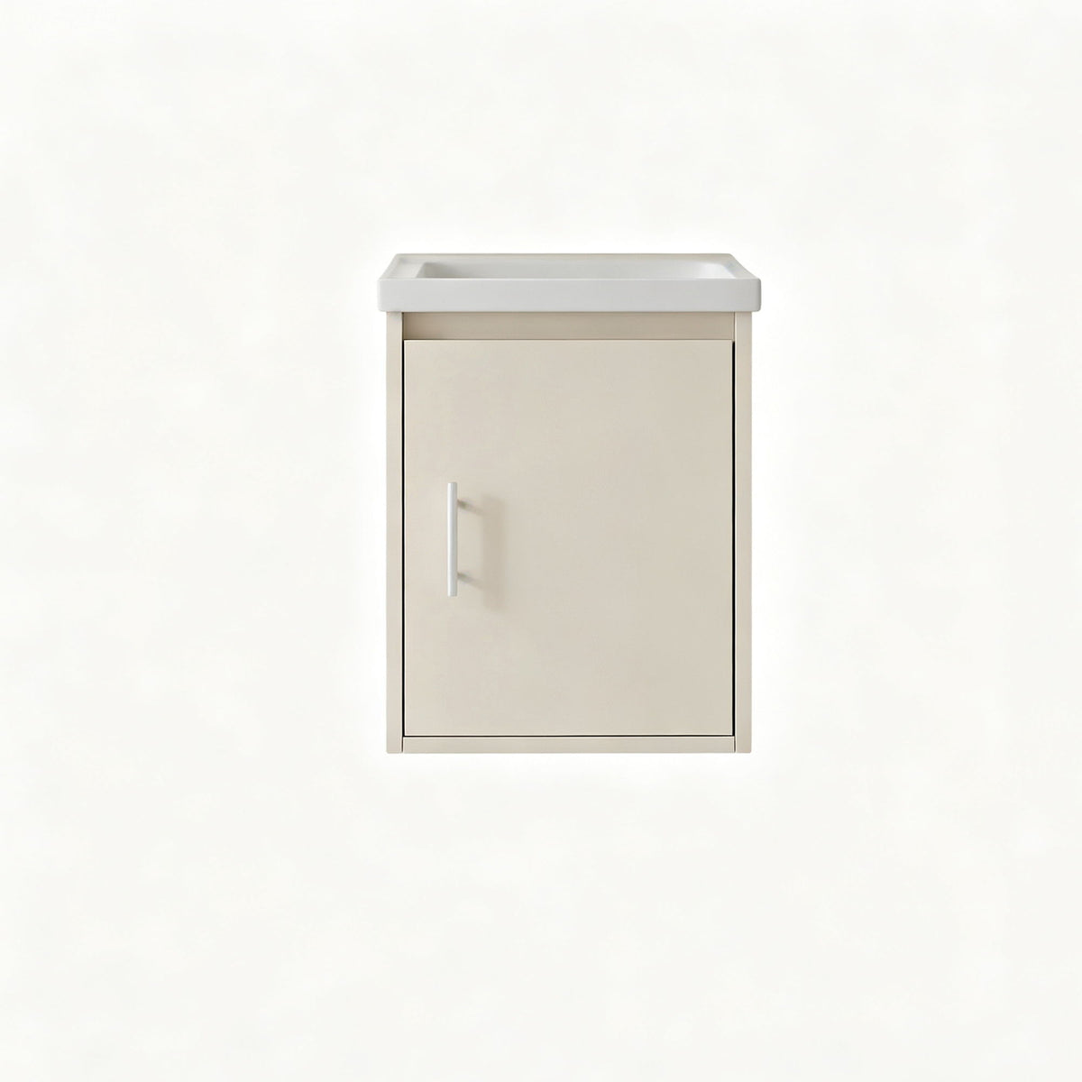 16" Floating Bathroom Vanity Combo, Wall Mounted Cabinet With Sink & Soft Close Doors For Small Bathrooms - Khaki