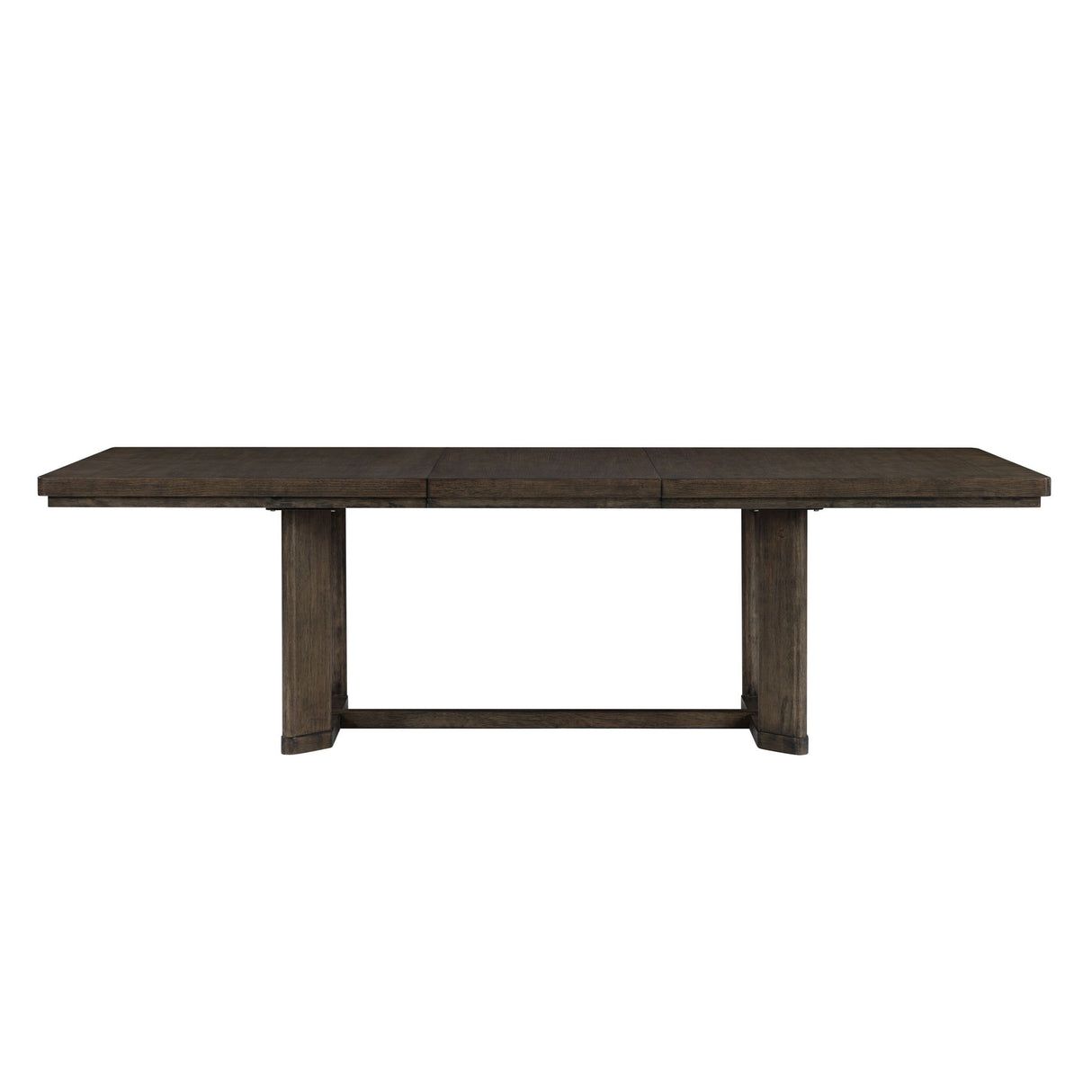 Trestle Dining Table With Leaf - Dark Oak