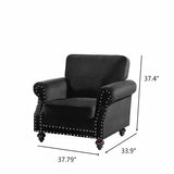 Upholstered Accent Armchair With Turned Legs For Living Room