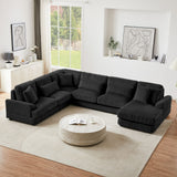 U - Sectional Sofa With Chaise Lounge, Oversized Living Room Couch
