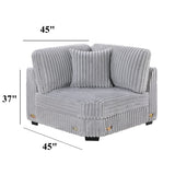 Corner Wedge Chair With Pillow, Living Room Furniture, Soft Upholstered Modular Seating - Gray / Mink