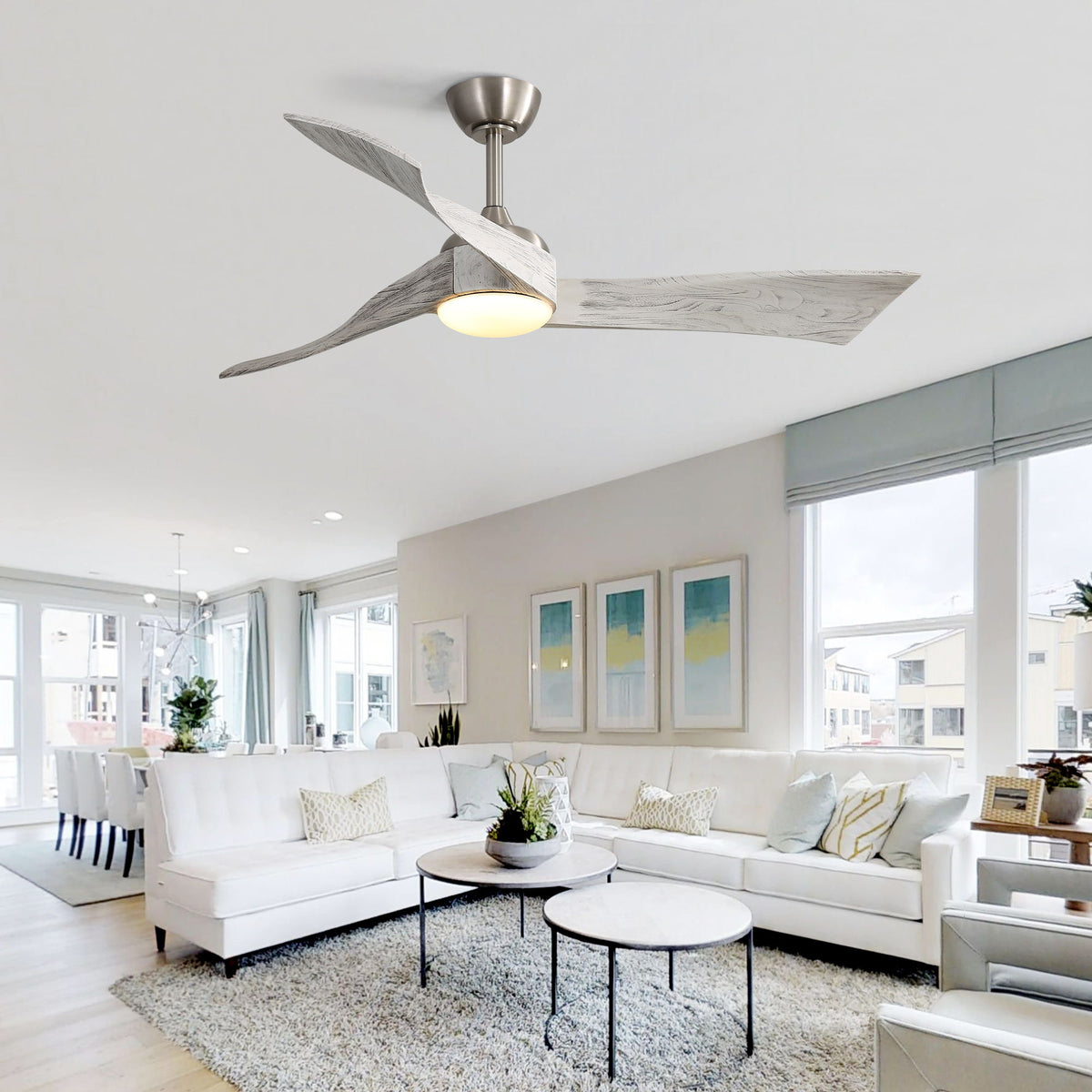 52" Ceiling Fan With Blades And 6 Speed Remote Control DC Motor