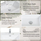 Bathin Freestanding Bathroom Vanity With Double Sinks, Bathroom Storage Vanity Cabinet With Stone Resin Countertop And Soft Close Drawers