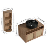 Bathroom Vanity & Art Sink And Storage Rack, Float Mounting Design