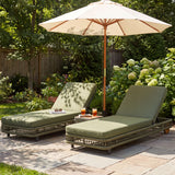 Outdoor Chaise Lounge & Wheels, 5 Position Adjustable Backrest
