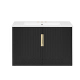 Bathroom Vanity With Sink, Rectangular Storage Cabinet With 2 Soft Closing Doors