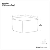Manning - Square Pouf - Teal