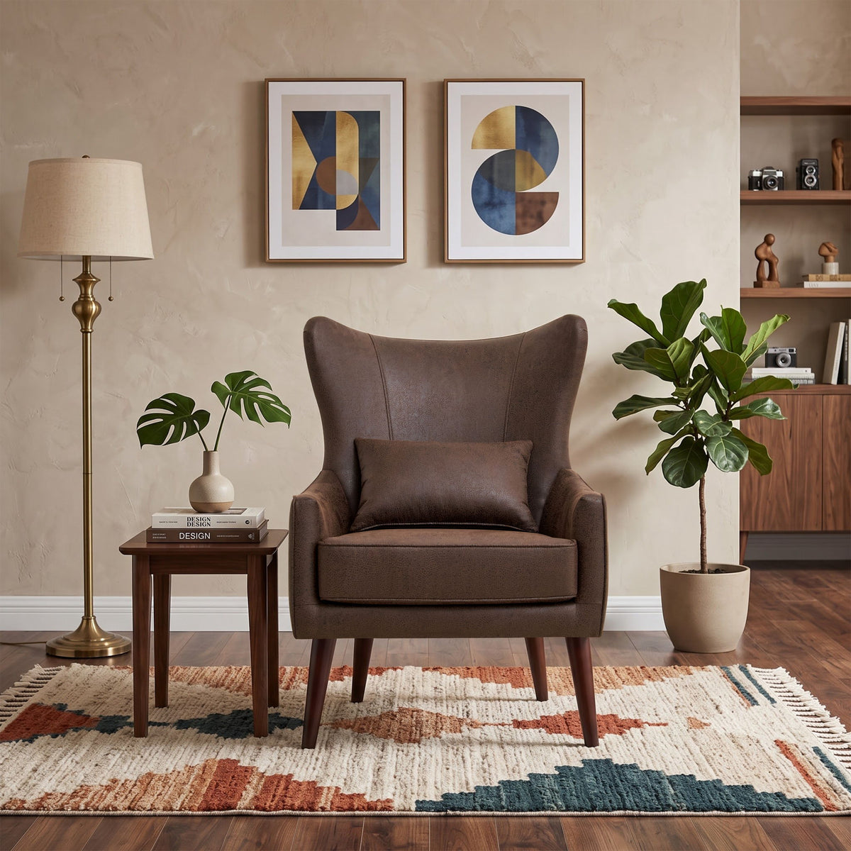 Leisure Chair With Curved Backrest
