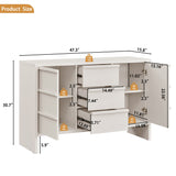 Sideboard Buffet Cabinet With Storage, 2 Doors 3 Drawers