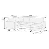 Sectional With RAF Chaise, Armless Loveseat & LAF 1 Arm Chair