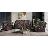 Bruni - Glider Recliner With Manual Recline And Rich Upholstery - Brown