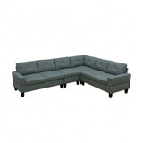 Modular L - Shaped Sectional Sofa 6 Seater 4 Piece Couch With Chaise