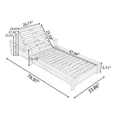 Chaise Lounge Set With 4 Fold Cushion And Built In Headrest, 3 Position Adjustable