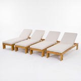 Outdoor Chaise Lounge With 5 Position Adjustable Backrest