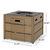 Rustic Style Outdoor Square Propane Fire Pit, 40, 000 Btu