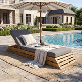 Chaise Lounge Set With 2 Fold Cushion
