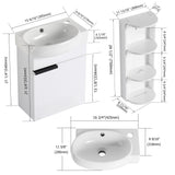 Wall Mounted Bathroom Vanity With Sink And Storage Rack, Soft Close Doors