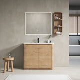 Freestanding Bathroom Vanity With Sink, 2 Soft Close Doors & Storage Rack
