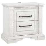 2 Drawer Nightstand With Dual USB Charging Ports - Vintage