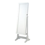 Rosalba - Jewelry Cheval Mirror With Tilting Full Length Mirror And Hidden Storage - Light Gray