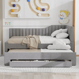 Upholstered Daybed With Trundle And 3 Drawers
