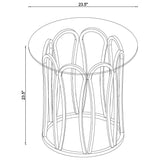 Round Glass Top Table With Polished Metal Base