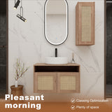 Bathroom Vanity With Art Sink And Side Cabinet, Float Mounting Design
