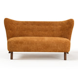 Chair Laid Back Loveseats, Curved Backrest With No Armrests - Caramel