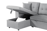 Daniel - Upholstered Reversible Sectional With Pull Out Loveseat - Light Gray