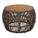 Round Side Table With Rope Frame