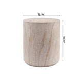 Tall Cylindrical Accent Coffee Table In - Beige / Yellow