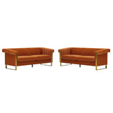 2 Piece Sofa Set With Tufted Back And Deep Seating