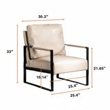 Accent Chair With Durable Square Frame, Armchair Upholstery - Gray