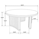 Dreydon - Round Coffee Table With Curved Pedestal Base - Light Brown